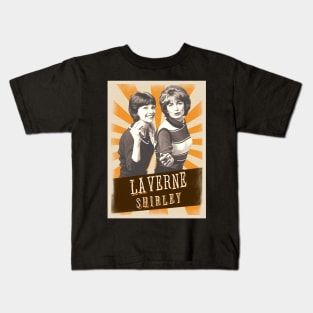 Vintage Aesthetic Laverne and Shirley Kids T-Shirt